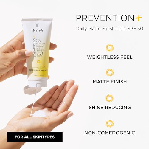IMAGE Skincare, PREVENTION+ Daily Matte Moisturizer SPF 30, Zinc Oxide Mattifying Face Sunscreen Lotion, Amazon Exclusive