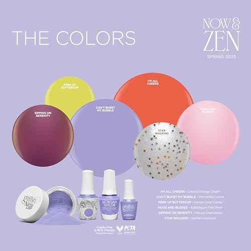 Gelish Spring Now & Zen Collection - TPO-Free Long-Lasting Soak Off Spring Gel Nail Polish. Vibrant Color, Professional Quality, High Shine, Chip-Resistant Formula