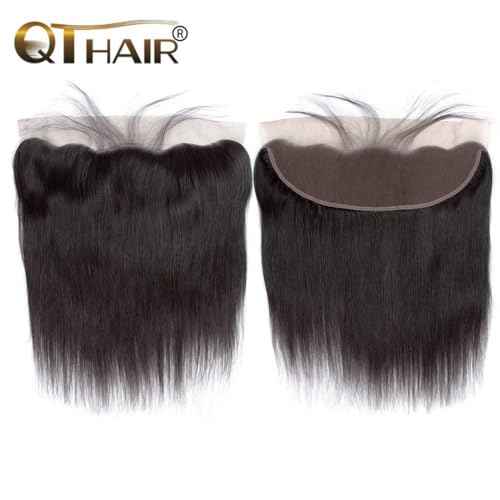 QTHAIR 16A Grade Brazilian Straight Human Hair Bundles With Frontal 12'' 14'' 16''+12'' 13x4 Ear to Ear Lace Frontal 100% Unprocessed Virgin Brazilian Human Hair Straight Hair Natural Color