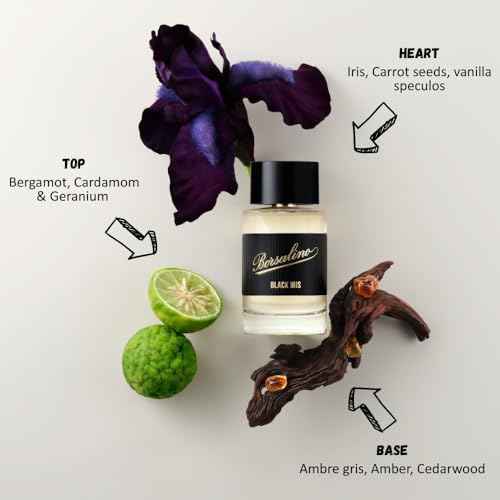 Borsalino Black Iris Perfume for Men ? Eau de Parfum ? Long-Lasting Fresh Woody Amber Cologne with Bergamot, Iris & Amberwood ? French Luxury Fragrance ? Popular Gift for Men