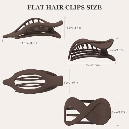 8 Pcs French Flat Hair Clips for Women Matte Claw Clips for Thick & Thin Hair No-Slip Hair Claw Strong Hold Styling Barrettes Accessories