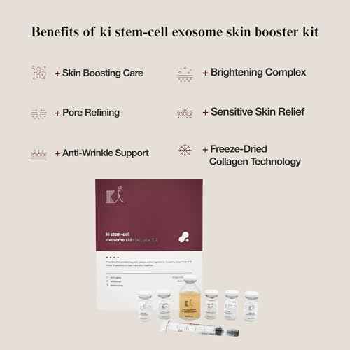 Stem-Cell Exosome Skin Booster Kit Booster Ampoule| Exosome, PDRN, Peptide, Collagen | Rejuvenation, Hydration, Anti-Aging | Korean Skincare 30ml (Solutions 0.01 oz x 5 Vials/Ampoule 1.01 fl.oz)