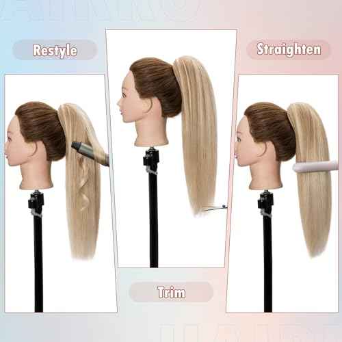 Hairro Claw Clip Ponytail Extension Human Hair Clip In Ponytail Jaw/Claw Jaw On Pony Tail Hairpieces For Women 18 Inch 115g #1B Natural Black