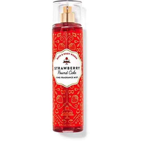 Bath & Body Works Skin Care Bundle Strawberry Pound Cake Wash Mist Cream Shower Gel and Lotion Full Size