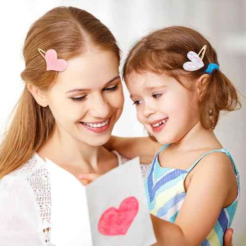 16 Pcs Hair Clips for Teens,Sparkly Metal Snap Barrettes, Cute Glitter Toddler Flower/Star/Crown/Heart/Butterfly Hair Accessory Multicolor Shaped Hair Accessories