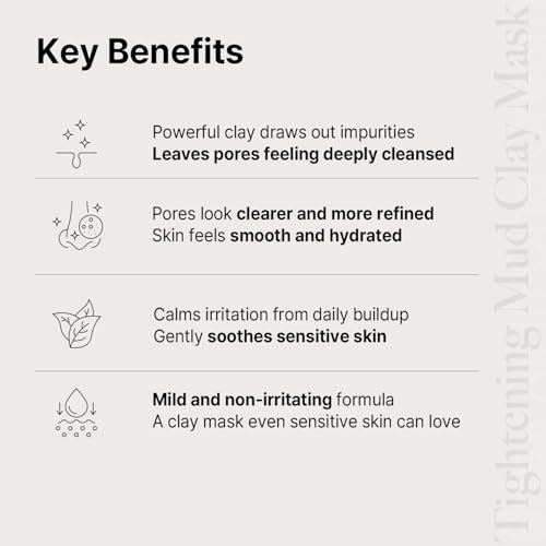 AVCA Pore Tightening Mud Clay Mask 200ml(6.76 fl. oz)? Oil Control Deep Cleansing with Kaolin & Bentonite, Minimizes the Look of Pores, Green Tea & Rice Powder