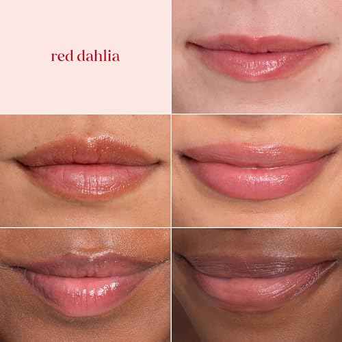 Burt's Bees Lip Tint Balm, Long Lasting 2 in 1 Duo Tinted Balm Formula, Color Infused with Hydrating Shea Butter for a Natural Looking Buildable Finish, Red Dahlia, 1 Tube