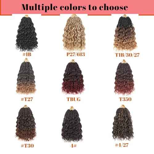18 Inch Ocean Wave Crochet Hair 8 Packs - Synthetic Pre-Looped Deep Wavy Curly Braiding Hair for Black Women, Boho Style Hair Extensions (18inch,P1B/27-8 Packs)