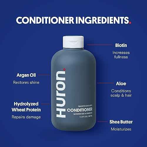 Huron Shower Kit - Shampoo, Conditioner, & Body Wash For Men - Citrus + Eucalyptus Scent - Hydrating & Nourishing Men's Shampoo & Conditioner