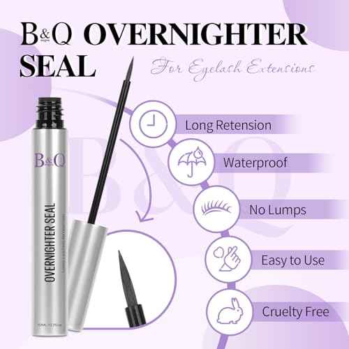 Lash Sealer 10ML Lash Sealer for Cluster Lashes Black Lash Sealant for Eyelash Extensions Waterproof Lash Overnight Sealer(Black Seal 10ml)