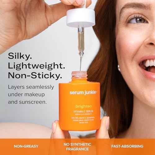 BRIGHTEN 15% Stabilized Vitamin C Serum with Glutathione, Ferulic Acid, Hexylresorcinol, Kakadu Plum, Vitamin E, Brightening, Glowing Skin, Anti-Aging 1 fl oz