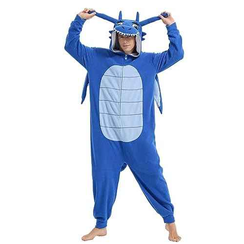 Dragon Onesie Adults Animal Cosplay Pajamas Halloween Costumes Jumpsuit One Piece Sleepwear