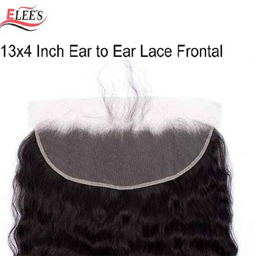 ELEE'S HAIR Loose Wave Lace Frontal With Baby Hair Lace Closure 13x4 Ear To Ear Swiss Lace Brazilian Virgin Hair Free Part Natural Color 16 Inch