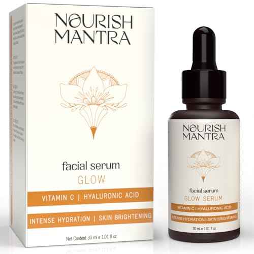Nourish Mantra Vitamin C Serum ? Anti Aging Facial Serum with Vitamin C, Hyaluronic Acid, Niacinamide ? Glowing Serum ? Even Skin Tone, Improve Appearance of Dark Spots, Fine Lines & Wrinkles, 30 ml