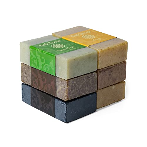 Bali Soap - Orange Collection - Natural Soap Bar Gift Set, Face Soap or Body Soap, 6 pc Variety Soap Pack (Passion Fruit, Sandalwood, Mango, Cinnamon, Plumeria, Bamboo Charcoal) 3.5 Oz each