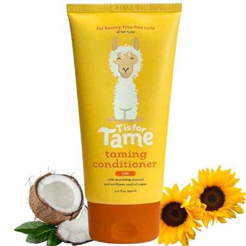 T is for Tame Taming Conditioner for Kids ? Natural Curly Hair Conditioner with Jojoba & Sunflower Oil ? Detangles, Softens & Controls Frizz ? Plant-Based, Vegan & Hypoallergenic ? 5.07 fl oz
