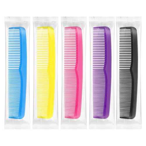 100pcs Plastic Colorful Combs in Bulk, Individually Wrapped, Double Tooth Hair Pocket Comb, for Homeless, Charity, Hotel, Travel, Airbnb, Home, Shelter