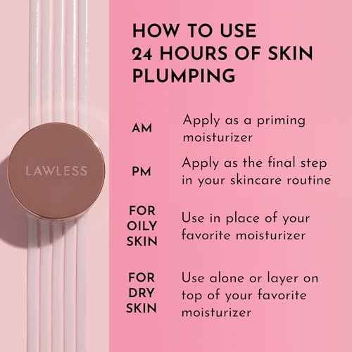 Lawless Mini Forget the Filler Skin-Plumping Line-Smoothing Perfecting Cream - Premium Non-Acne Moisturizer Designed to Prime, Plump, Smooth, and Tighten Skin for a Youthful, Hydrating Look - 0.5 oz