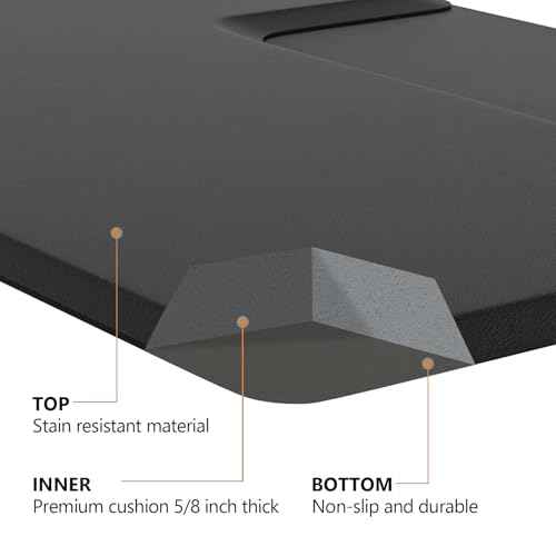 OmySalon 3' x 4' Barber Floor Mat Anti Fatigue for Stylist Standing, 3/4'' Thick Comfort Hair Matt Square Base for Salon Styling Chair, Hair Cutting Hairdressing Beauty Equipment