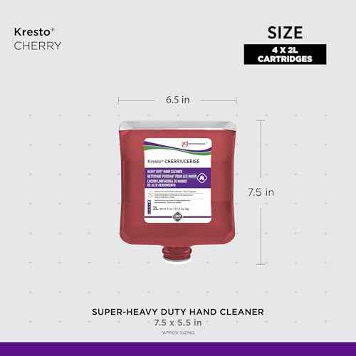 SC Johnson Professional Kresto Cherry Industrial Hand Scrub 2 liter, 67.628 Fl Ounce (Pack of 4)