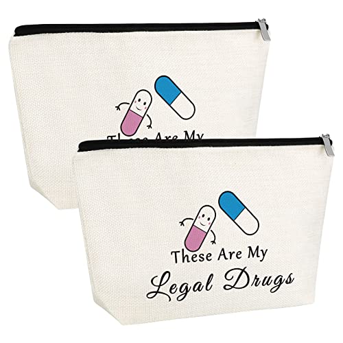 2PCS Nurse Practitioner Gifts Makeup Bags Occupational Therapy Therapist Gifts Thank You Gift for Nurse Doctor Gift Medicine Cosmetic Pill Bag Patient Birthday Gifts for Women Mom Sisters Daughter