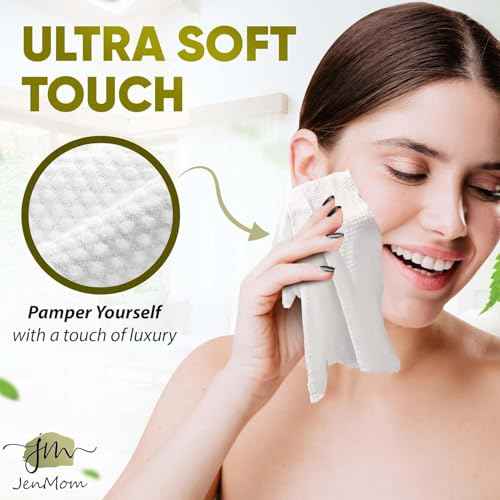 Disposable Face Towels ? 100 Count (2 x 50 Boxes) XL 10¡±x12¡± Biodegradable Dry Wipes | Ultra Soft, Lint-Free, Dual-Texture Face Cloths | Chemical-Free, Fragrance-Free Facial Towels for Sensitive Skin