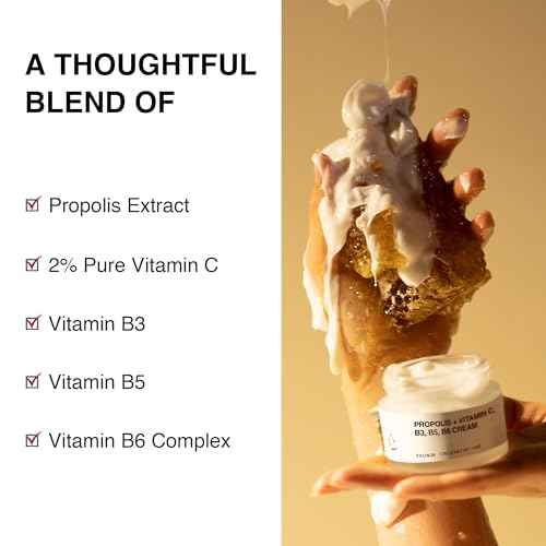 TOUN28 Propolis Vitamin C & B Complex Cream 1.76 oz (50g) | Moisturize, Nourish & Strengthen Skin Barrier with Propolis Extract| Korean Skincare for Sensitive Skin