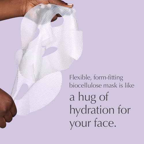 EXUVIANCE Pick-Me-Up Plumping Mask with Pure Hyaluronic Acid and Caffeine for Instant Plumping Hydration - Reveal Smooth, Supple and Luminous Skin, For All Skin Types - Single Use Sheet Mask, 0.7 oz