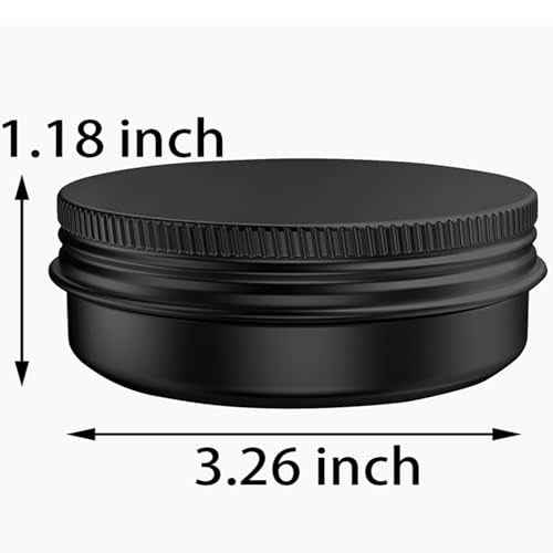 60 Pcs 4 Ounce Aluminum Tin Jars Containers Leak Proof Cosmetic Tin Jars Containers Round Screw Lids for Cosmetic, Salves, Balms, Lip Balm or Others, 120mL Black