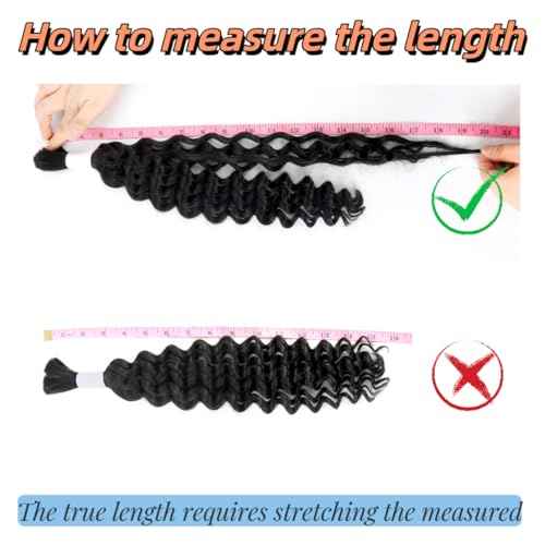 4/30 Human Braiding Hair Deep Wave Bulk Human Hair for Braiding Bohemian Knotless 2 Bundles 100g 22inch No Weft 10A Brazilian Virgin Human Hair Extensions Curly Bulk Human Hair for Boho Braids