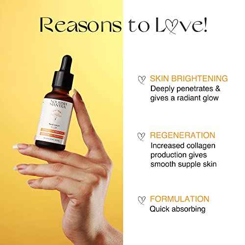 Nourish Mantra Vitamin C Serum ? Anti Aging Facial Serum with Vitamin C, Hyaluronic Acid, Niacinamide ? Glowing Serum ? Even Skin Tone, Improve Appearance of Dark Spots, Fine Lines & Wrinkles, 30 ml