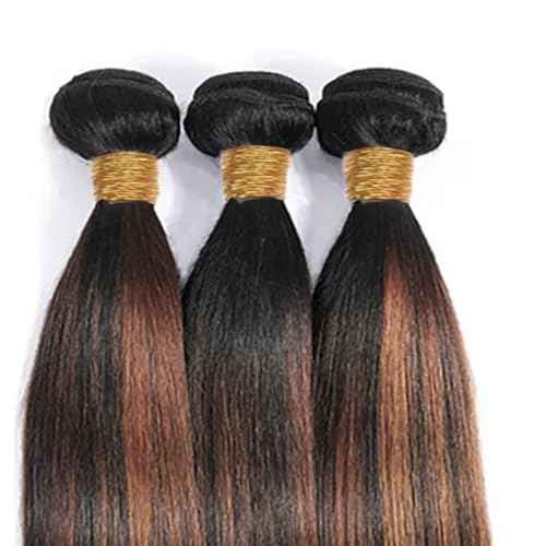 Hair P1B30 Ombre Straight Human Hair Bundles 1B30 Brown 3 Bundles 24 26 28 Inch Two Tone Black Mixed Brown Highlight
