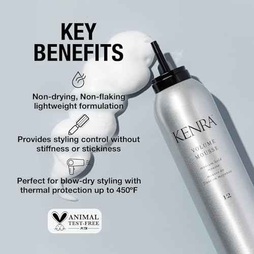 Professional Volume Mousse 12 | Firm Hold Mousse | Alcohol Free | Non-drying, Non-flaking Lightweight Formula | Tames Frizz & Conditions | Thermal Protection up to 45F | All Hair Types