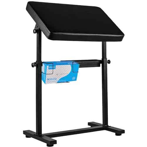 XL Tattoo Arm Rest and Legrest Stand 360¡ÆAdjustable Armrest Foldable Legrest Leather Pad Thick Sponge Stable Base for Tattoo Studio Tattoo Artists