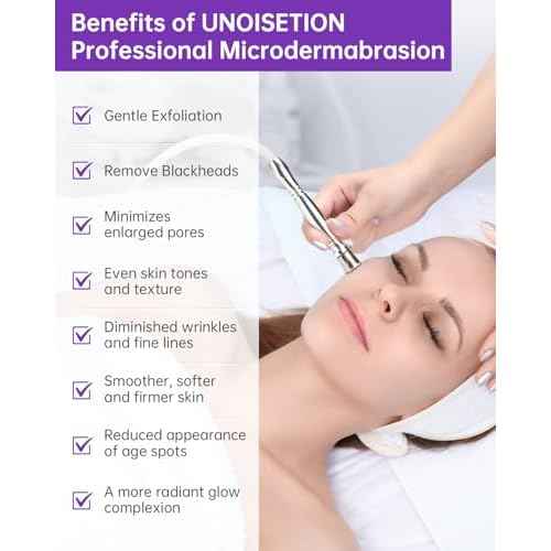 UNOISETION Diamond Microdermabrasion Machine Professional, Upgraded Facial Vacuum Dermabrasion for Exfoliation & Radiant Skin, Microdermabrasion Tool for Salon Personal Skin Care