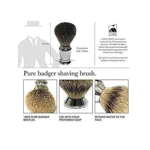 G.B.S Men's Shaving Set, Double Edge Safety Razor, Shaving Brush, Shaving Bowl, Soap, Leather Case, 20 Blades
