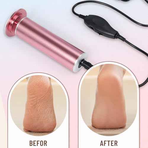 Dermawave Electric Foot File Callus Remover for Feet, Professional Foot Scrubber Sander Grinder for Dead Skin Cracked Heel, Pedicure Tool with 60 Sandpaper Discs for Men & Women