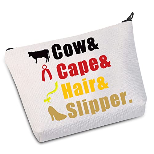 WZMPA Into Woods Musical Cosmetic Makeup Bag Musical Theatre Fans Gift Cow&Cape&Hair&Slipper Musical Makeup Zipper Pouch Bag For Women Girls (Cow&Cape&Hair&Slipper)