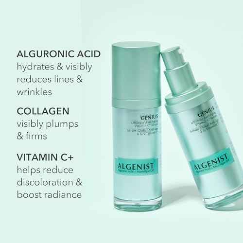 Algenist GENIUS Ultimate Anti-Aging Vitamin C+ Serum - Vegan Serum with Alguronic Acid & Microalgae Oil for Radiant Skin - Non-Comedogenic & Hypoallergenic Skincare (1 oz)