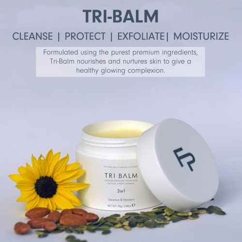 FORMULAE PRESCOTT | Tri-Balm 3 in 1 Facial Balm 70g Jar | Facial Cleanser, Facial Exfoliant, & Facial Moisturizer Jar| All Natural Skin Care (2.46 Oz)