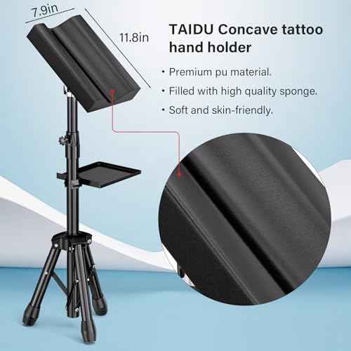 Armrest Stand with Tray Arm Leg Rest Tripod - Adjustable Height and Tilt, 180 Rotation Chair for Tattoo Studio Supplies