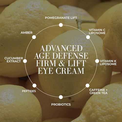 Fitglow Beauty | Eye C Firm Anti Aging, Firming & Hydrating Eye Cream | Reduce Wrinkles, Fine Lines, Dark Circles & Puffiness | Vitamin C + K, Caffeine, Hyaluronic & Botanical Extracts | Clean Beauty