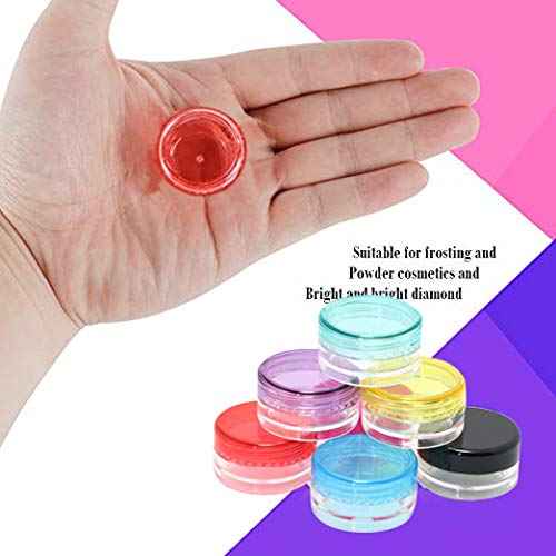 HNYYZL Sample Container,5 Gram Empty Plastic Cosmetic Pot Jars for Eye Shadow Nails Powder Jewelry Cosmetic Lip Balm Lip Gloss Cream Lotion(10 colors, 100 Pcs)