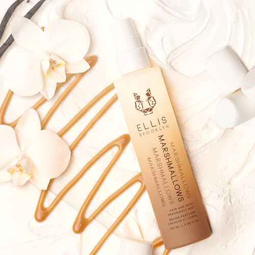 Ellis Brooklyn MARSHMALLOWS Hair And Body Fragrance Mist - Gourmand Perfume Mist with Marshmallow, Caramel Accord, & Milky Musks, Vegan Perfume Made In The USA, 50ml 1.7 Fl Oz