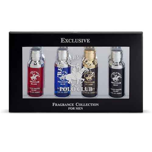 Beverly Hills Polo Club Exclusive Fragrance Collection For Men With 4 Different Fragrances, Blaze, Blue, Classic, and Sexy, 1fl oz Each (Pakaging May Vary)