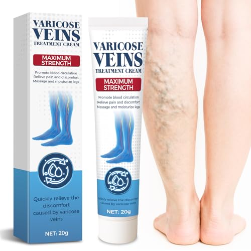 Varicose Veins Treatment for Legs, Varicose Veins Cream for Spider Veins, Relaxing Leg Cream Formula to Improve Circulation, Soothe Tired Legs and Reduce Heaviness