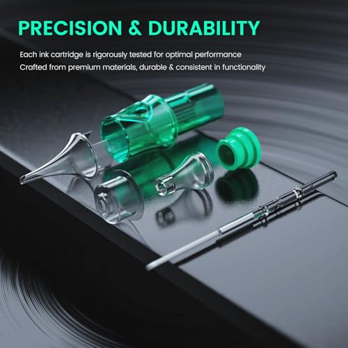 A-minusone 50Pcs Mixed Size Tattoo Needles 5Pcs each of #10 5RL, 7RL, 9RL, 15RM, 21RM, 15M1, 21M1 - #12 5RS, 7RS, 9RS Assorted Disposable Tattoo Cartridge Needle Sterilization & Safety for Tattoo Pen