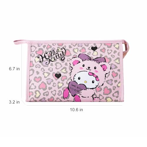 Vimanllie Cosmetic Makeup Bag Travel Organizer Toiletry Bag with Pouch Portable Zipper Bag for Women (Pink-A)