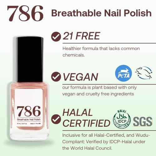 786 Cosmetics 4 Pieces Set: (Coastal Dreams) Breathable, Vegan, Cruelty-Free, Halal, Fast-Drying Nail Polish
