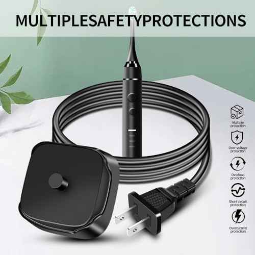 Charger for AquaSonic Electric Toothbrush, Replacement Charger Base for Aqua Sonic Black/Vibe Series Electric Toothbrush, Waterproof (Black)